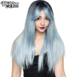 Dark Root Bella Ice Blue | Heat Styleable Anime Wig | Rockstar Wigs