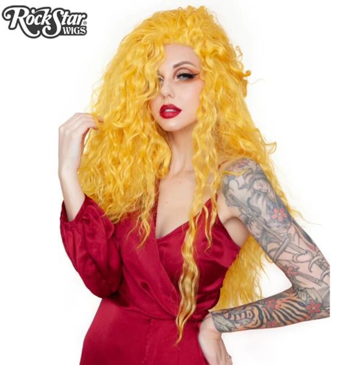 Rhapsody Mustard Yellow | Heat Styleable Anime Wig | Rockstar Wigs 2 Rhapsody Mustard Yellow | Heat Styleable Anime Wig | Rockstar Wigs - Image 2