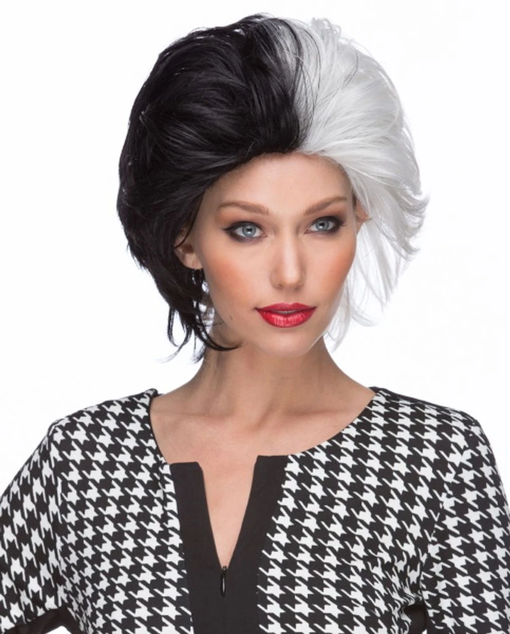 Wicked Black And White Wig | 101 Dalmatians | Wigs And Hair Pieces 1 Wicked Black And White Wig | 101 Dalmatians | Wigs And Hair Pieces
