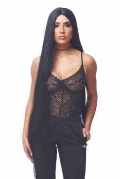 Reality West Jet Black Kim Kardashian Wig | Celebrity Wigs