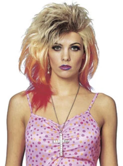80s Glam Rock Multi Coloured Wig | 1980s | Decade Wigs