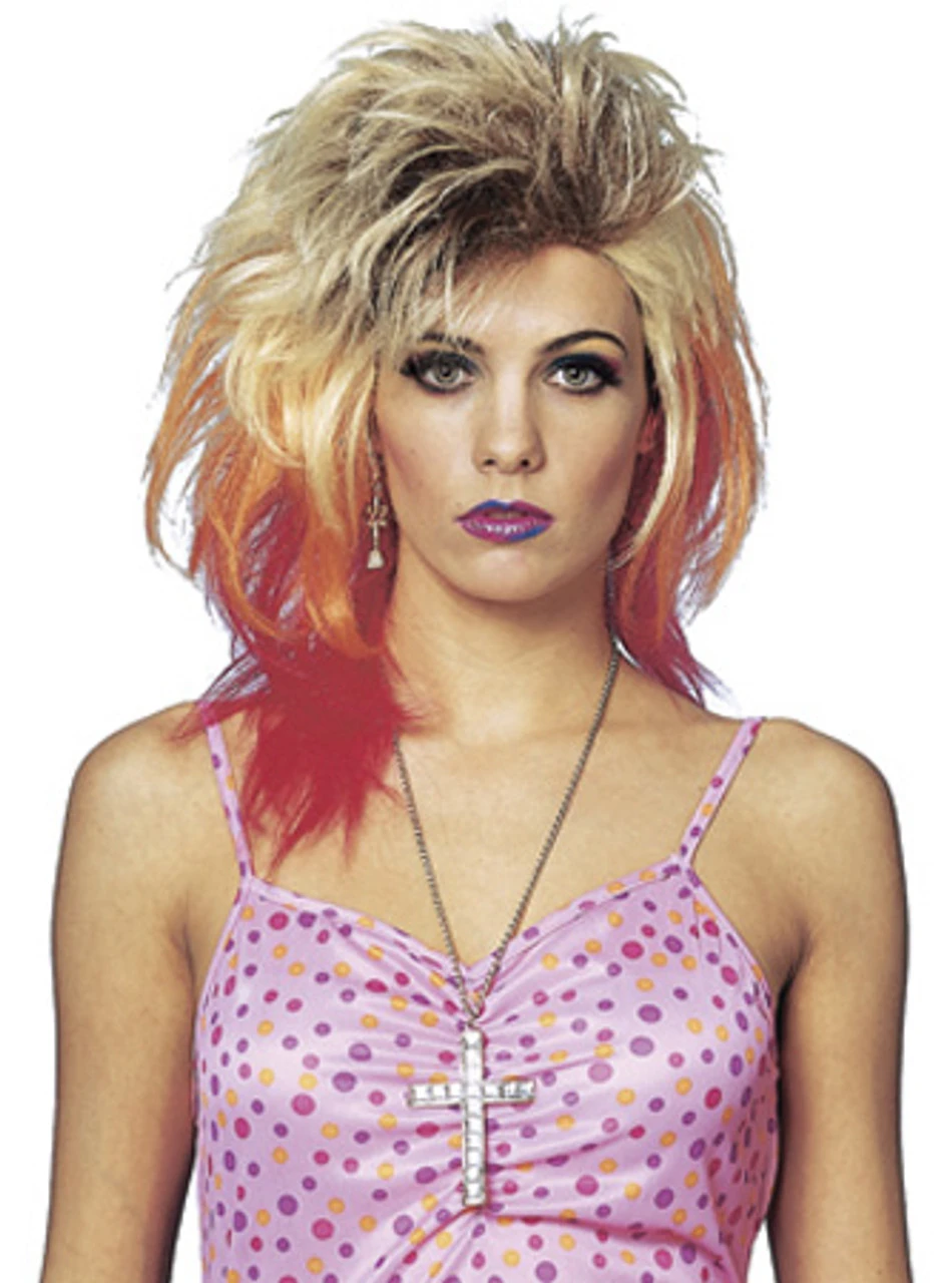 80s Glam Rock Multi Coloured Wig | 1980s | Decade Wigs 1 80s Glam Rock Multi Coloured Wig | 1980s | Decade Wigs