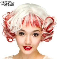 Curly Bob Red And White | Heat Styleable Anime Wig | Rockstar Wigs