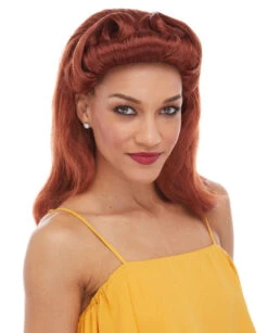 40s Auburn Pin Up Girl Victory Rolls Wig | 1940s | Decade Wigs | Wigs
