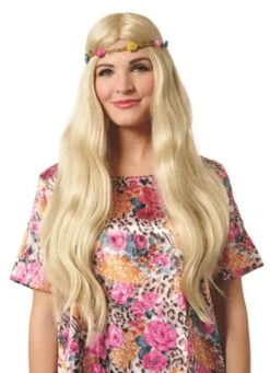 60s Cool Cat Hippie Wig With Headband | 1960s | Decade Wigs