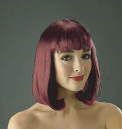 Barbara Long Straight Burgundy Bob Wig | Box Bob | Wigs And Hair Pieces