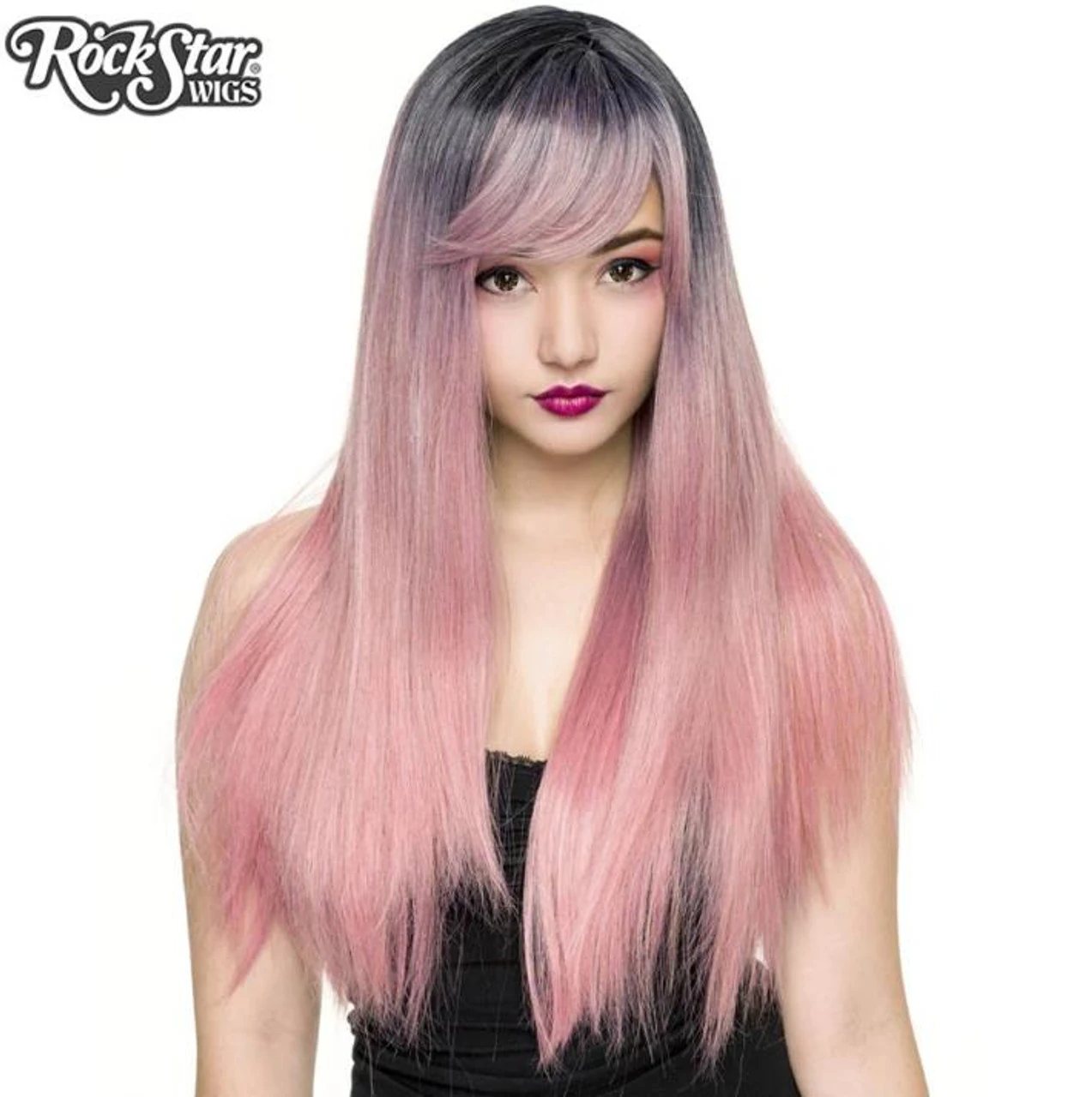 Bella Dark Root Pink | Heat Styleable Anime Wig | Rockstar Wigs 1 Bella Dark Root Pink | Heat Styleable Anime Wig | Rockstar Wigs