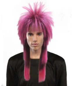 80s Pink Rocker Mullet Wig | 1980s | Decade Wigs