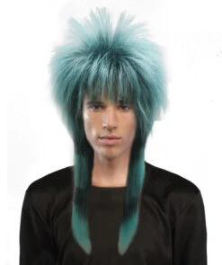 80s Teal Rocker Mullet Wig | 1980s | Decade Wigs
