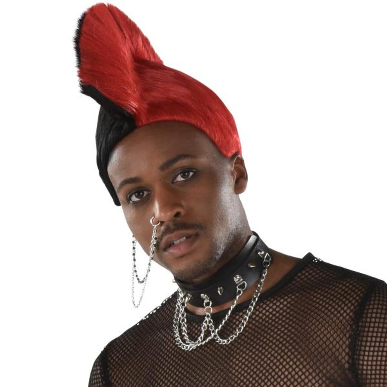 9s0 Mohawk Punk Black And Red Wig | 1990s | Wigs And Hair Pieces 1 9s0 Mohawk Punk Black And Red Wig | 1990s | Wigs And Hair Pieces