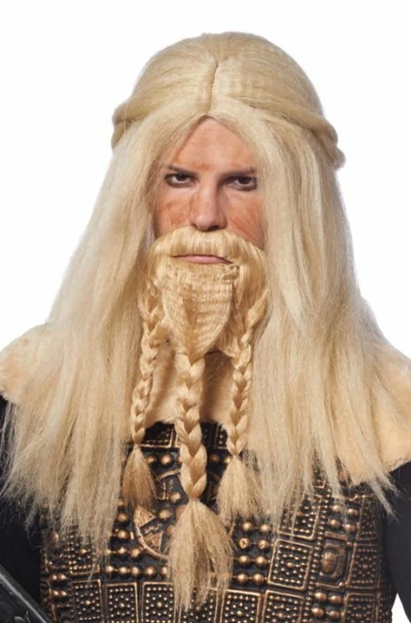 Blonde Viking Wig And Braided Beard | Vikings | Historical Wigs 1 Blonde Viking Wig And Braided Beard | Vikings | Historical Wigs