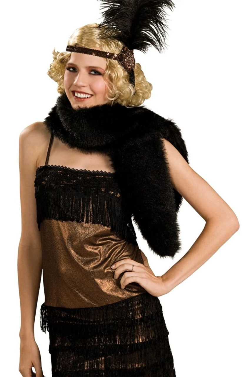 Black Faux Fur Stole | 1920s | Costume Pieces 1 Black Faux Fur Stole | 1920s | Costume Pieces