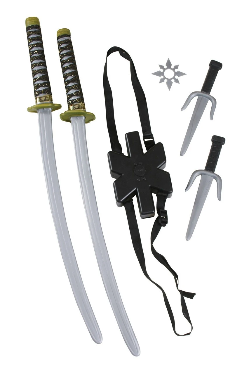 Ninja Dual Weapons Set With Sheath | Ninja | Props And Play Weapons 1 Ninja Dual Weapons Set With Sheath | Ninja | Props And Play Weapons