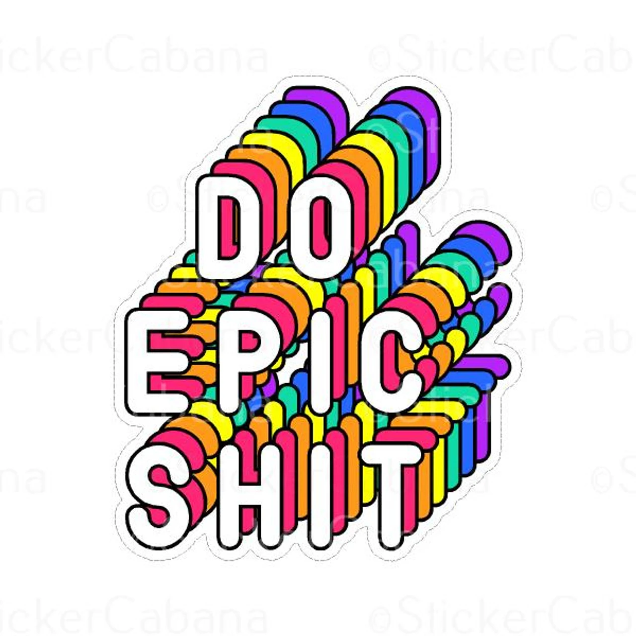 Do Epic Shit Rainbow Letters | Sticker Cabana | Vinyl Stickers 1 Do Epic Shit Rainbow Letters | Sticker Cabana | Vinyl Stickers
