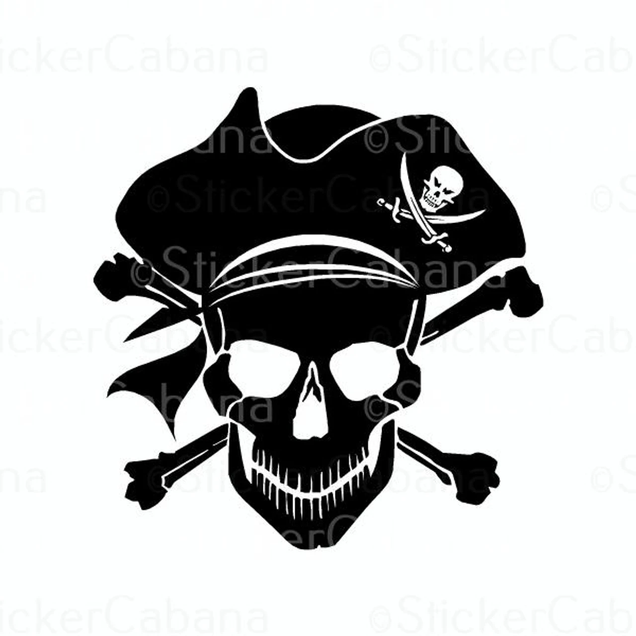 Skull Crossbones Pirate | Sticker Cabana | Vinyl Stickers 1 Skull Crossbones Pirate | Sticker Cabana | Vinyl Stickers