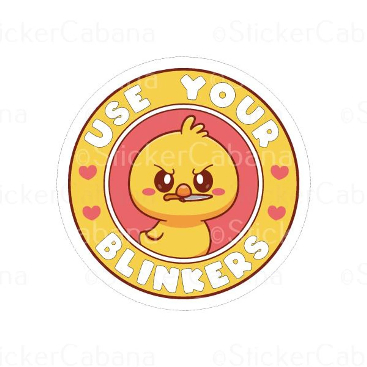 Use Your Blinkers Duck Holding Knife | Sticker Cabana | Vinyl Stickers 1 Use Your Blinkers Duck Holding Knife | Sticker Cabana | Vinyl Stickers