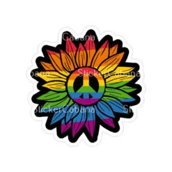 Pride Sunflower W Peace Sign | Sticker Cabana | Vinyl Stickers