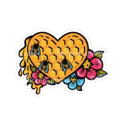 Honeycomb Bee Heart | Sticker Cabana | Vinyl Stickers