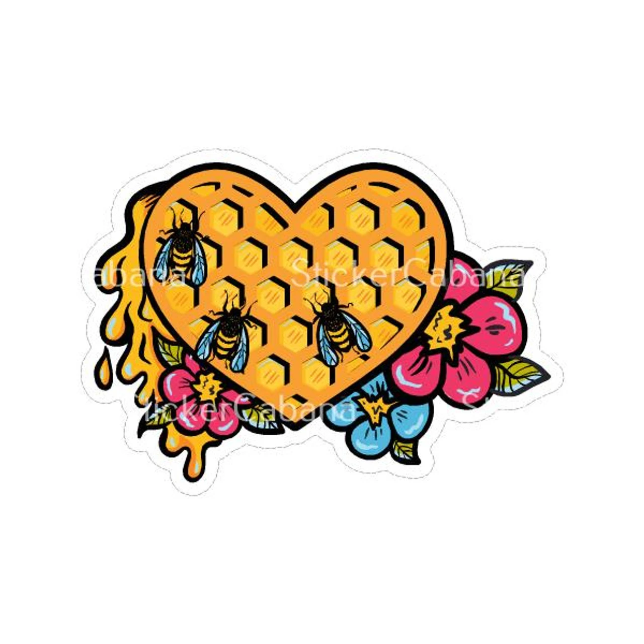 Honeycomb Bee Heart | Sticker Cabana | Vinyl Stickers 1 Honeycomb Bee Heart | Sticker Cabana | Vinyl Stickers
