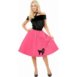AS-IS | Poodle Dress Fuchsia | Adult Size Medium | 50s