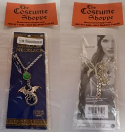 Green Gem Dragon Necklace | Medieval | Accessories