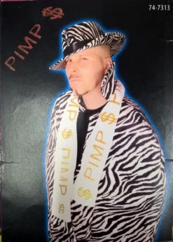 LAST OF | Zebra Print Pimp Cape | Adult Size One-Size | 70s