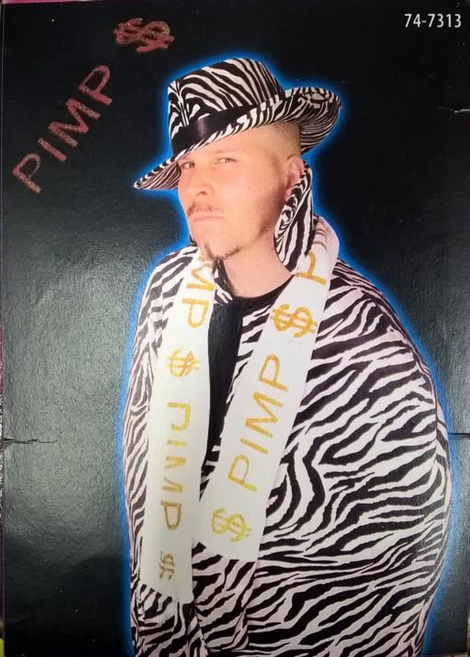 LAST OF | Zebra Print Pimp Cape | Adult Size One-Size | 70s 1 LAST OF | Zebra Print Pimp Cape | Adult Size One-Size | 70s
