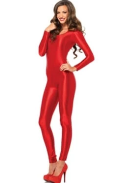 LAST OF | Shiny Red Catsuit | Adult Size Medium (8-10) | Bodysuits & Leotards