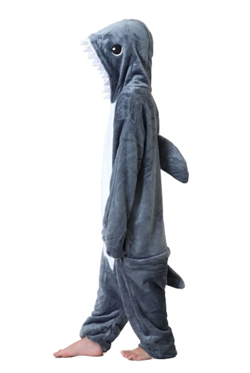 Grey Shark Onesie | Animals | Childrens Onesies 2 Grey Shark Onesie | Animals | Childrens Onesies - Image 2
