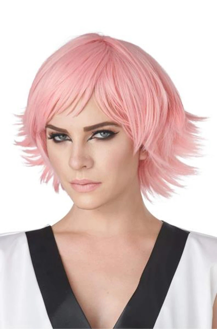 Feathered Cosplay Wig | Rose Pink | Anime | Wigs 1 Feathered Cosplay Wig | Rose Pink | Anime | Wigs