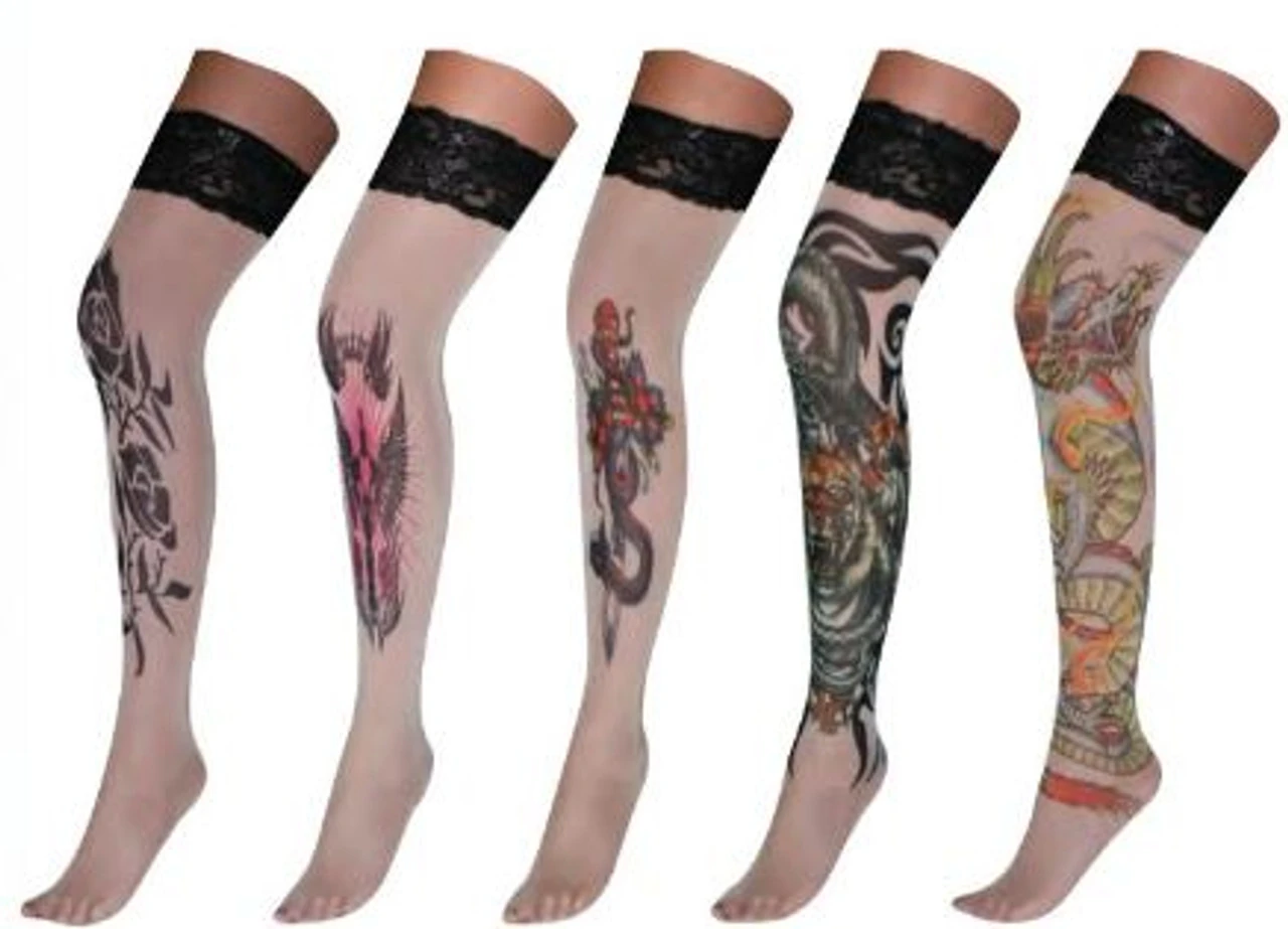 Tattoo Stockings | Cosplay Supplies | Legwear And Tights 1 Tattoo Stockings | Cosplay Supplies | Legwear And Tights