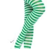 Nylon Striped Tights White And Kelly Green | Hosiery | Legwear And Tights
