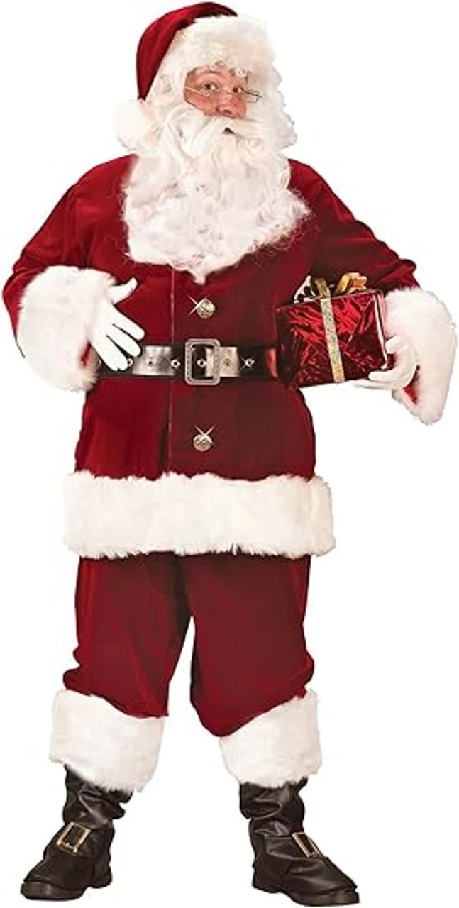AS-IS | Crimson Velvet Super Deluxe Santa Suit - Standard | Christmas | Mens Costumes 2 AS-IS | Crimson Velvet Super Deluxe Santa Suit - Standard | Christmas | Mens Costumes - Image 2