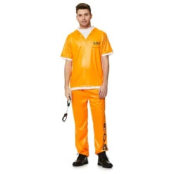 Orange Inmate Prisoner Uniform Costume | Law Enforcement | Mens Costumes
