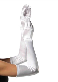 Extra Long Satin Gloves White | Costume Accessories | Accessories