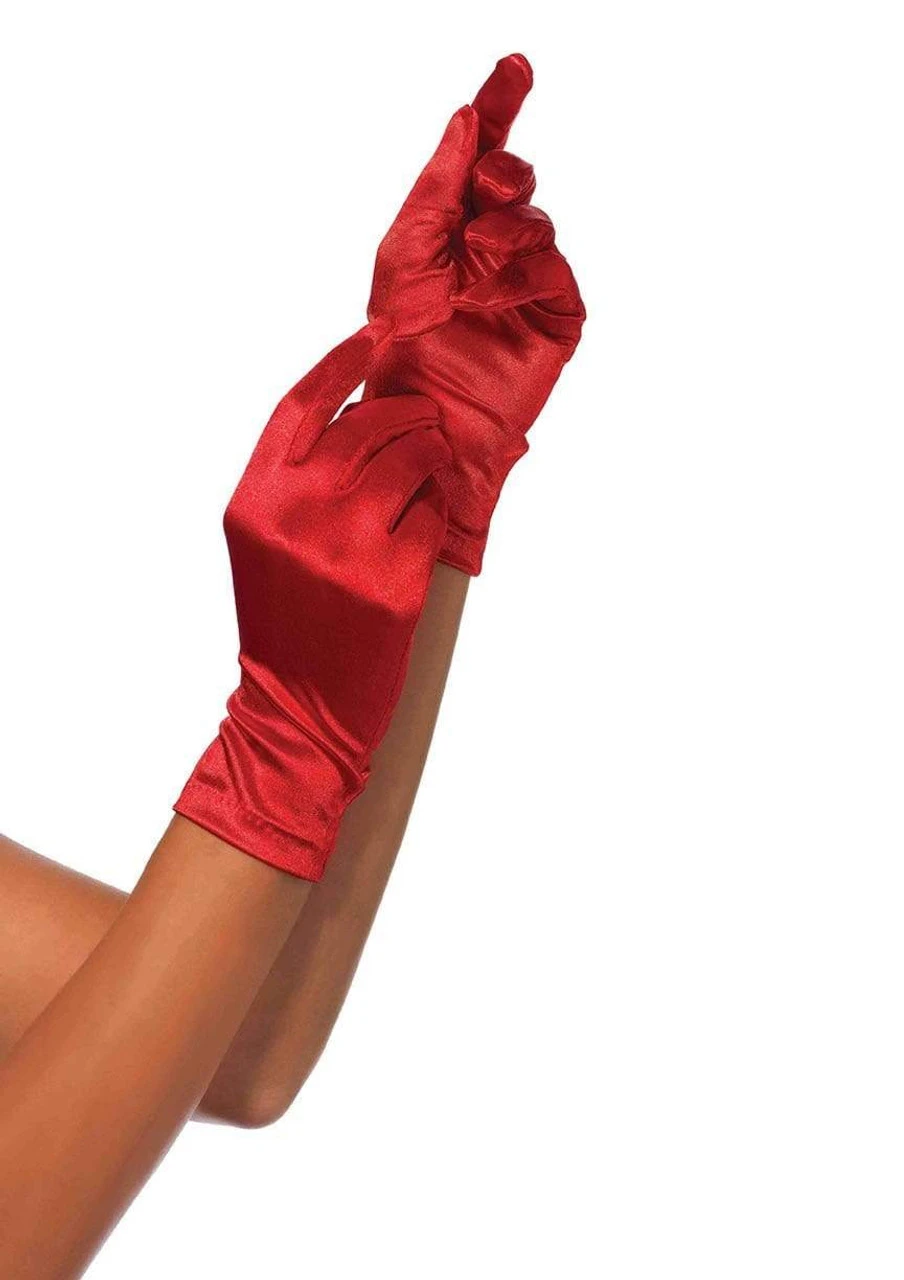 Satin Wrist Length Gloves Red | 1920s | Accessories 1 Satin Wrist Length Gloves Red | 1920s | Accessories